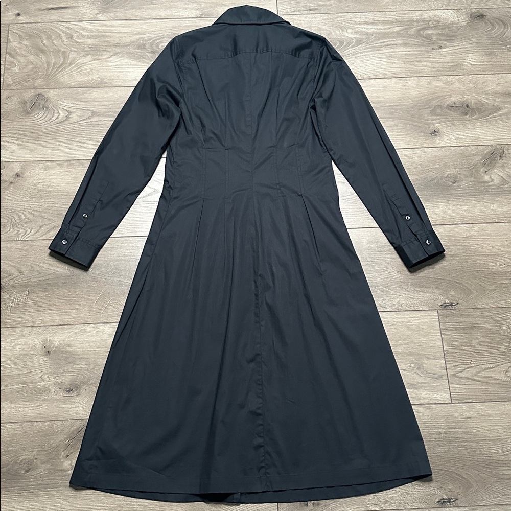 Untuckit Milan Stretch Cotton Button Up Dress‎ Black Office Travel Casual Size 6 - Picture 9 of 16